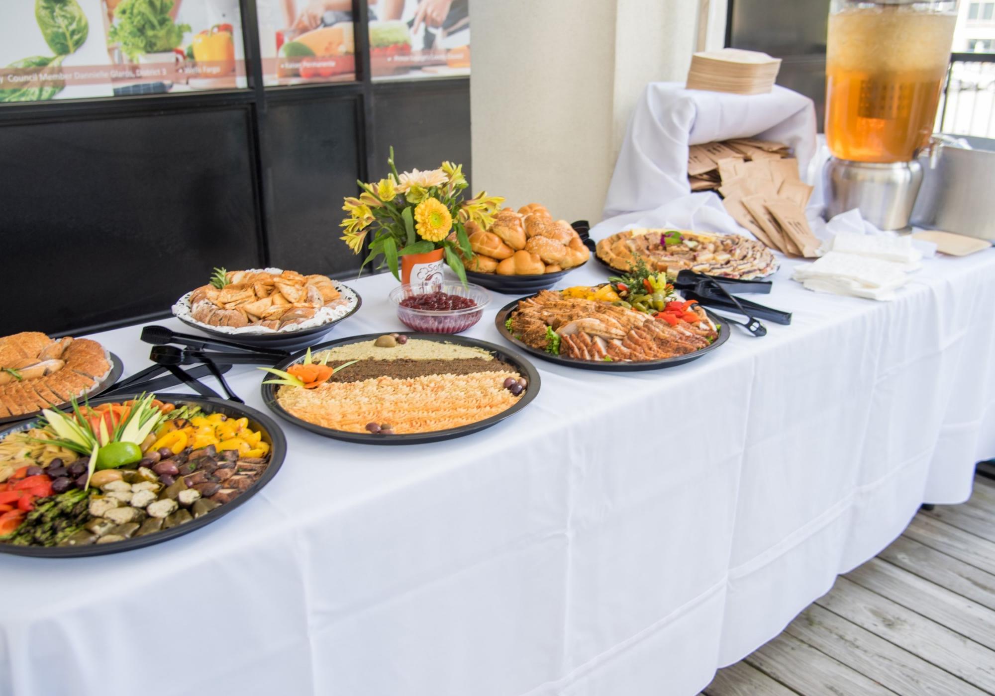 Buffet spread outside of Sarvis Cafe